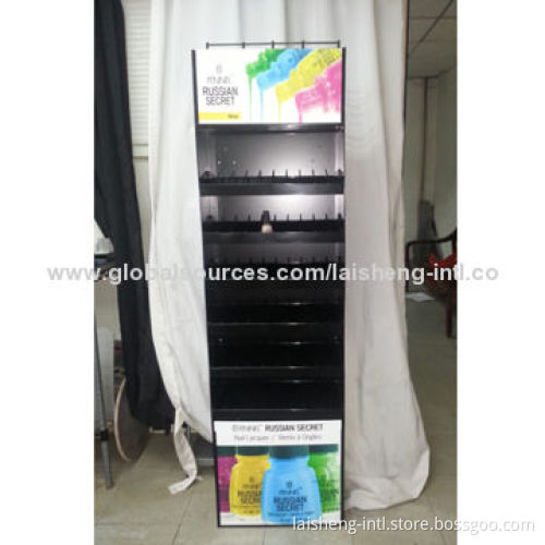 Wooden metal acrylic nail polish display rack with six shelves